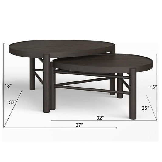 Wood Nesting 2-Piece Coffee Table