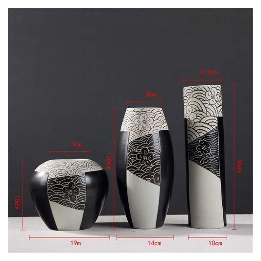 Ceramic Japandi Vases, Set of 3