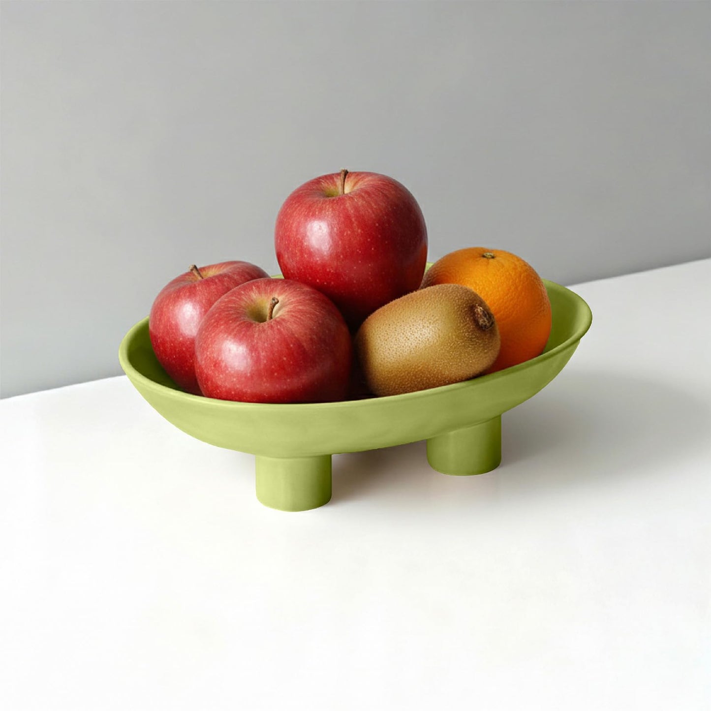 Oval Ceramic Footed Decorative Bowl