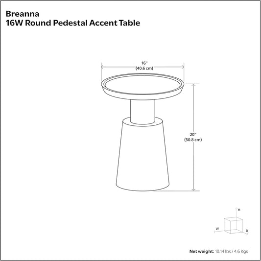 Round Wood & Metal Accent Table