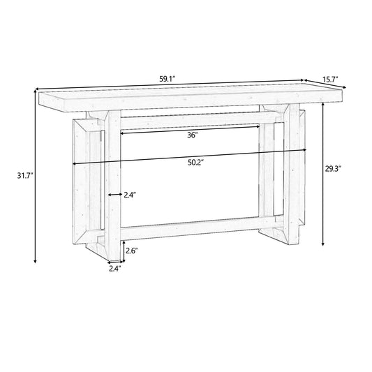 59" Wood Console Table