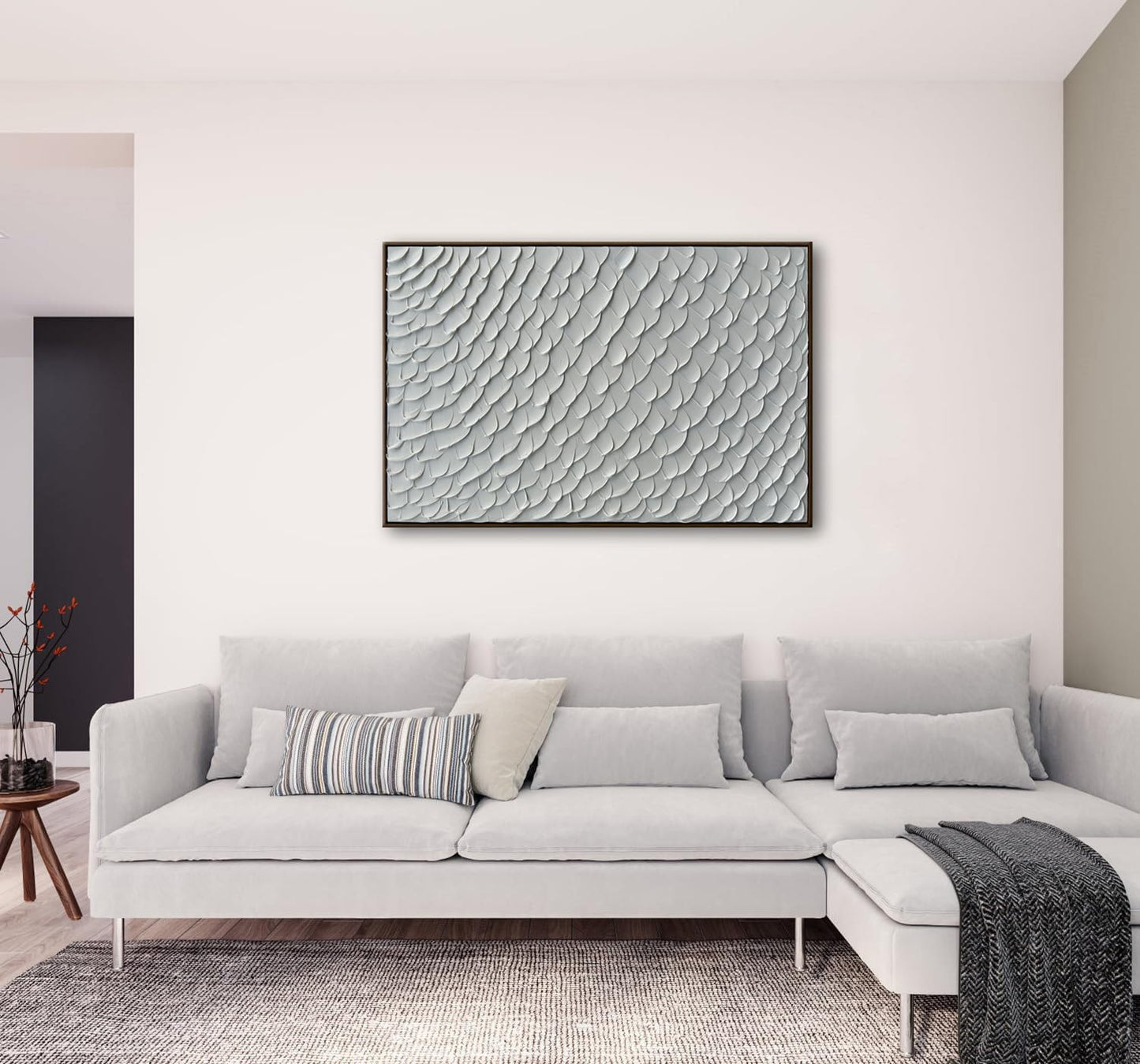 3D Textured Painting on Canvas, Framed