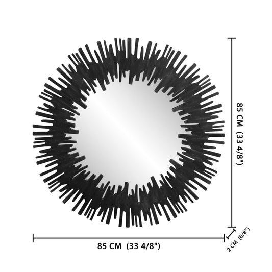 33-1/2" Round Metal Sunburst Wall Mirror