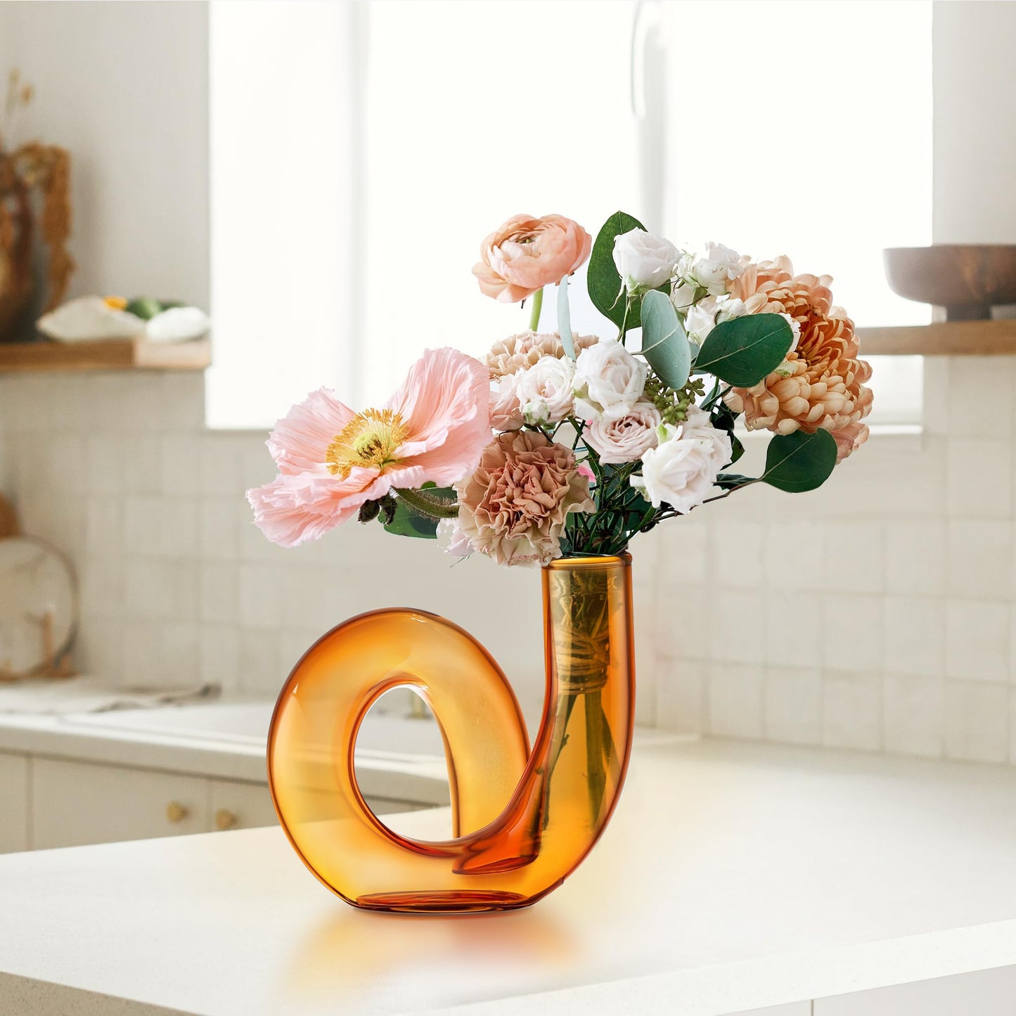 Hand-Blown Abstract Glass Vase