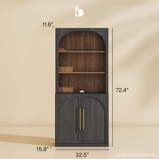 Modular Hutch Storage Cabinets, Set of 2