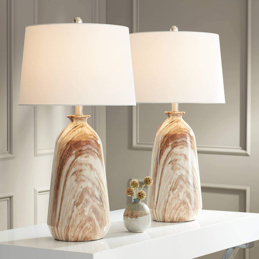 Resin Table Lamps, Set of 2