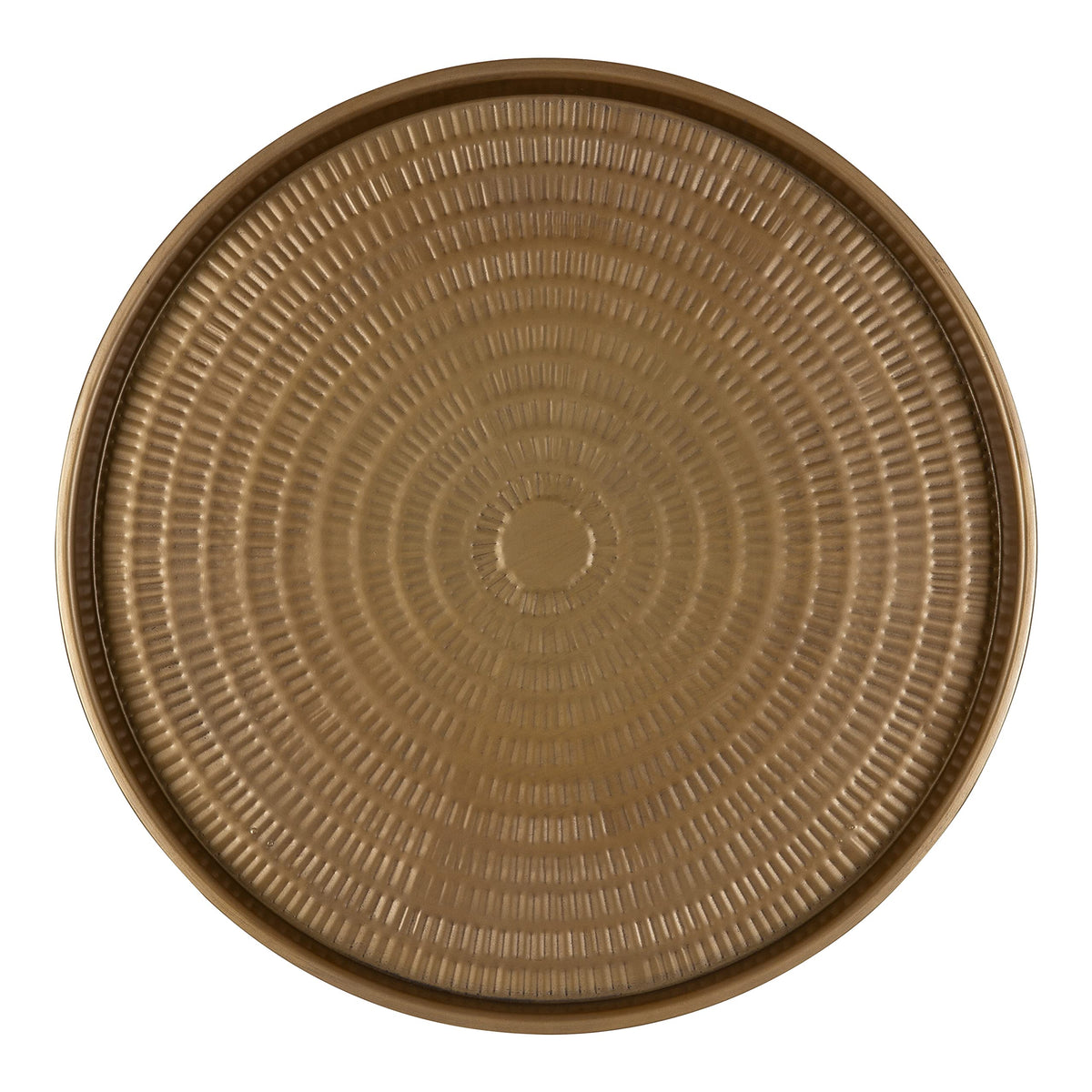 25-1/2" Round Hammered Aluminum Coffee Table