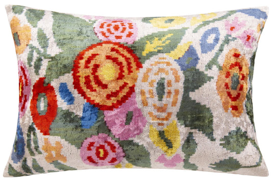 Silk Velvet Lumbar Pillow with Down Feather Insert
