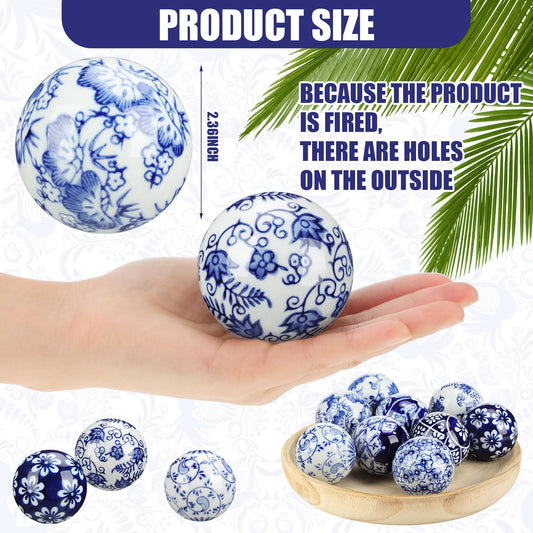 Ceramic Porcelain Decorative Balls, Set of 9