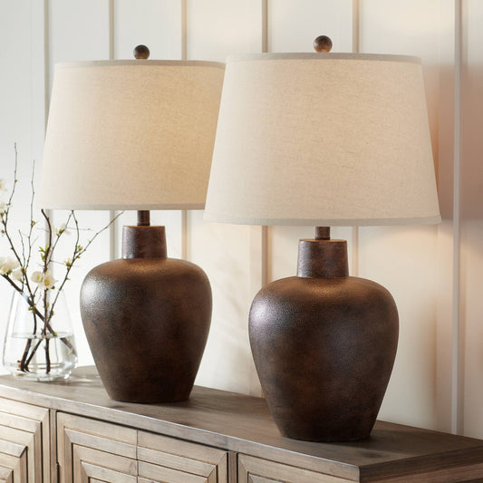 Resin Table Lamps, Set of 2