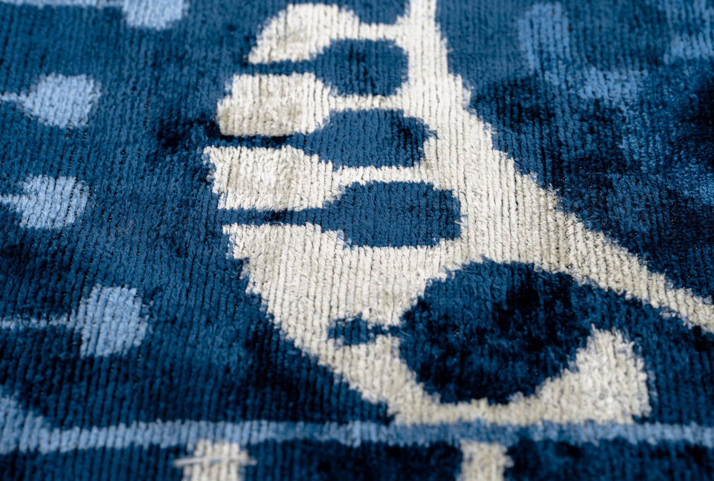 Handmade Velvet Throw Pillow, 16x24 Inches, Premium Down Feather Insert, Geometric Blue Medallion Design, Eco-Friendly Vegetable Dyed, Luxurious Soft Cushion for Modern and Bohemian Home Decor