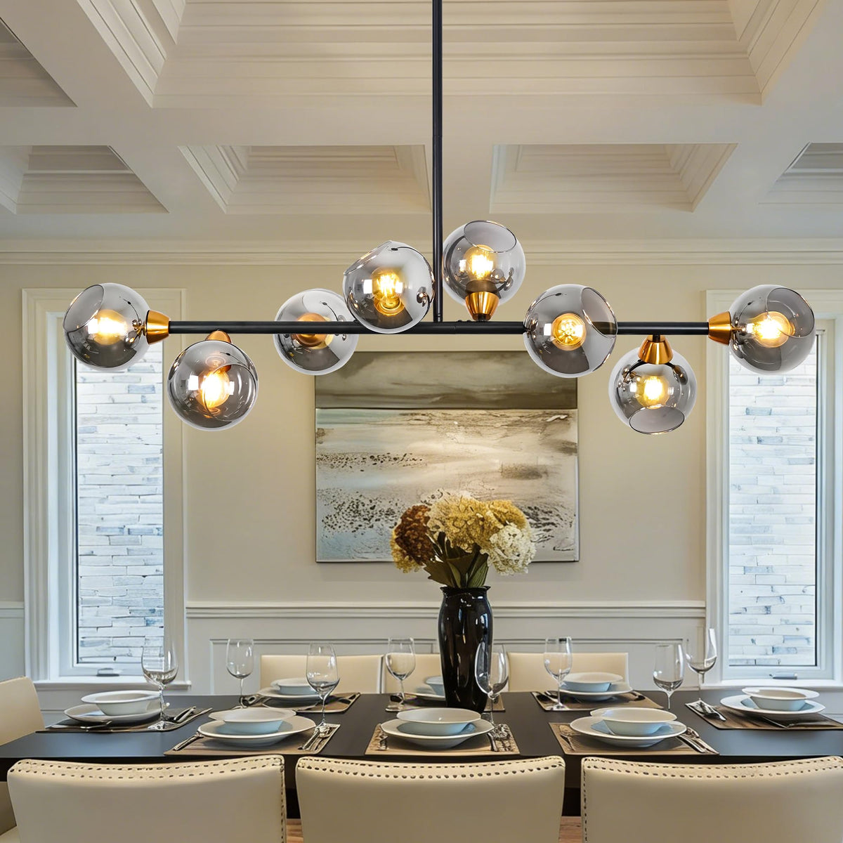 50" 8-Light Linear Chandelier