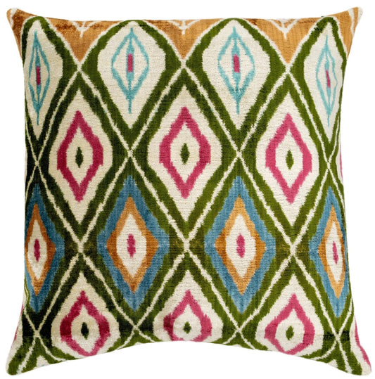 Velvet Throw Pillow with Down Feather Insert