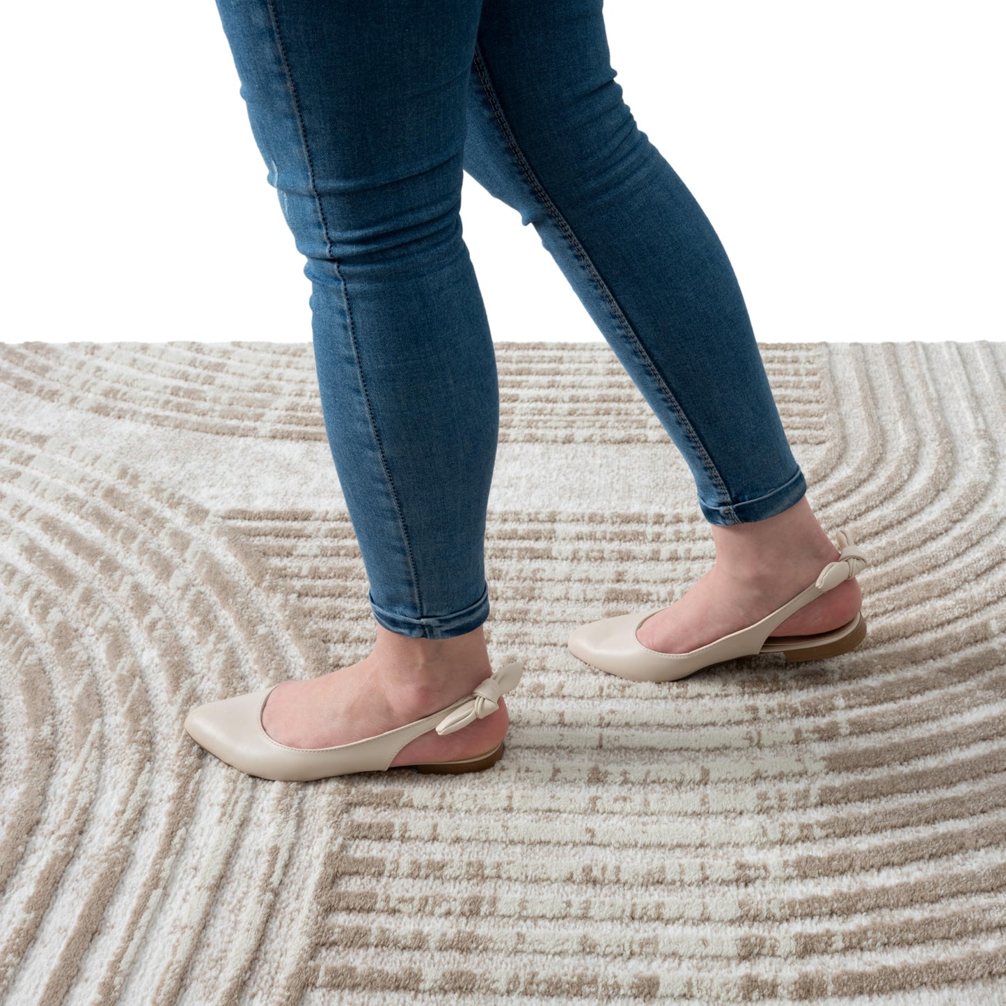Abani Cream Area Rug for Living Room, Bedroom -Mid-Century Modern- 9' x 12' -Durable & Easy to Clean