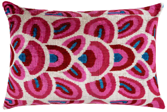 Silk Velvet Lumbar Pillow with Down Feather Insert