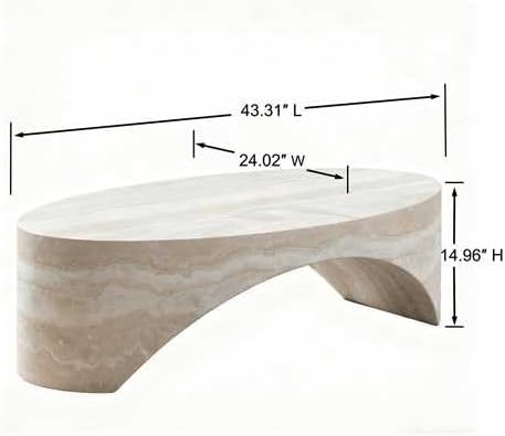 Faux Marble Oval Coffee Table