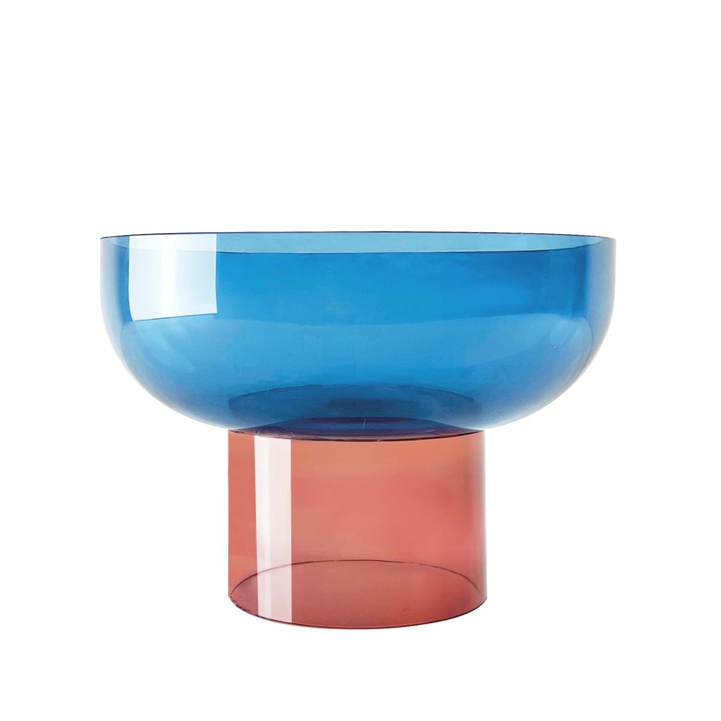 Hand-Blown Colored Glass Decorative Pedestal Bowl