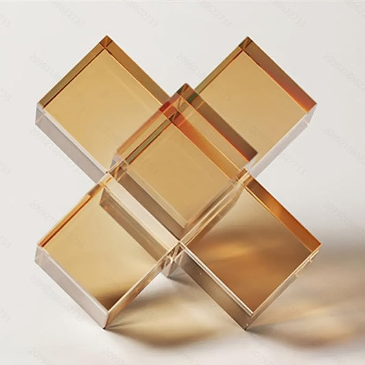 Crystal Glass Geometric Decorative Object