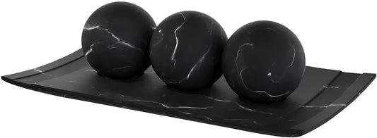 Black Marble Decorative Orb Object