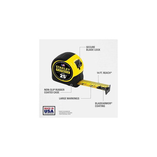 Heavy-Duty Tape Measure, 25-Foot