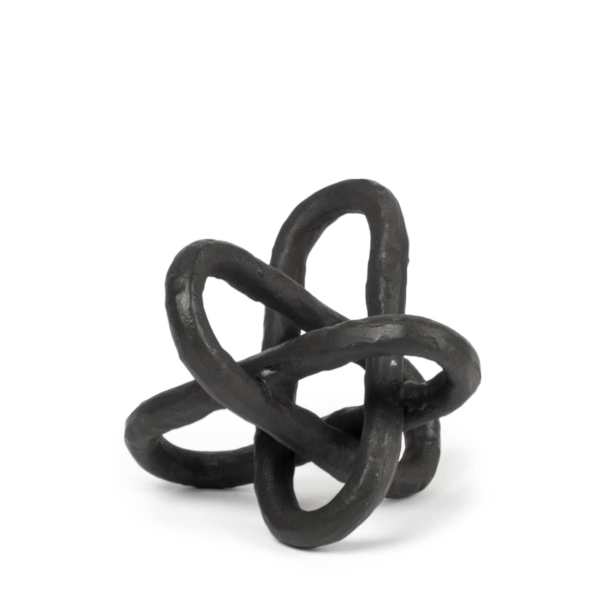 Black Hammered Metal Link Sculpture, Large