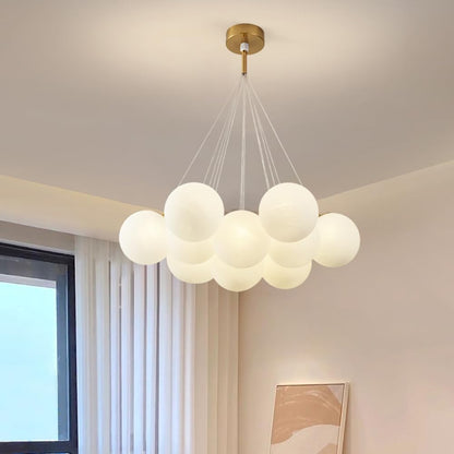 Frosted Glass Bubble Chandelier (13 Globes)