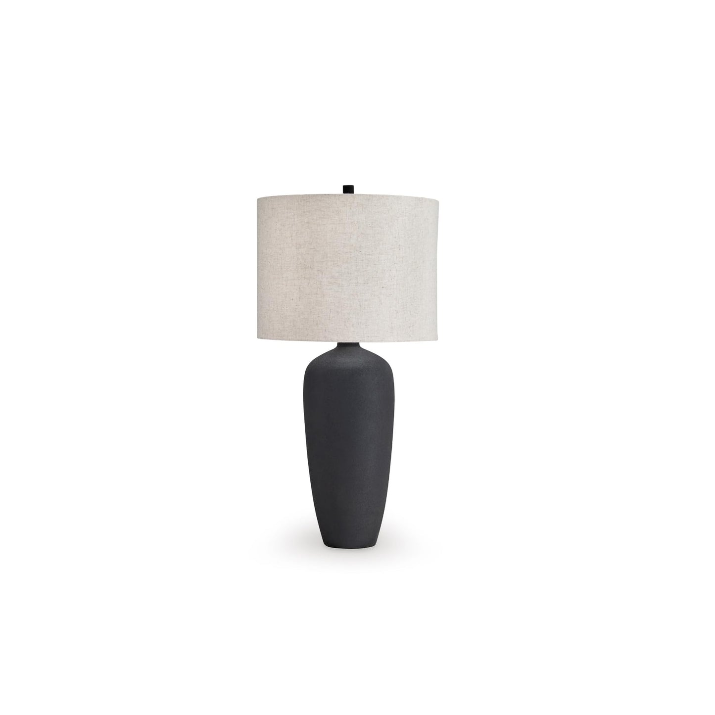 Signature Design by Ashley Ryenburg Modern Table Lamp with 3-Way Switch and Drum Shade, Black
