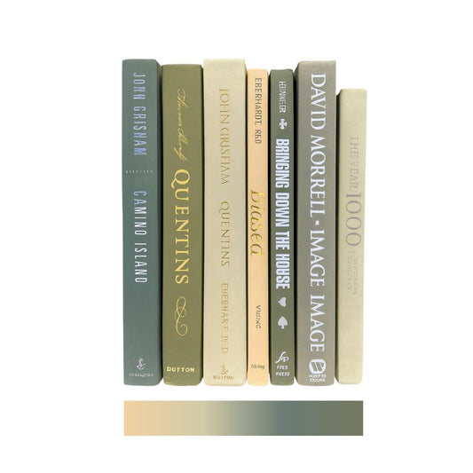 Green Decorative Books, Set of 7