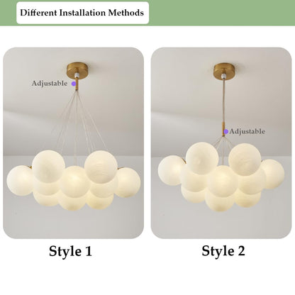 Frosted Glass Bubble Chandelier (13 Globes)