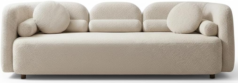 88-1/2” Japandi Sofa with 4 Pillows