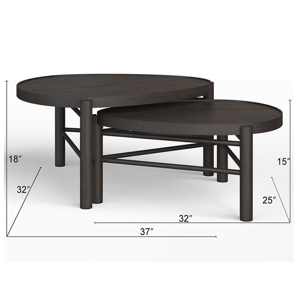 Wood Nesting 2-Piece Coffee Table