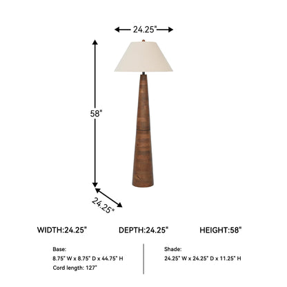 Signature Design by Ashley Danset Contemporary Wood Floor Lamp with 3-Way Switch, Light Brown