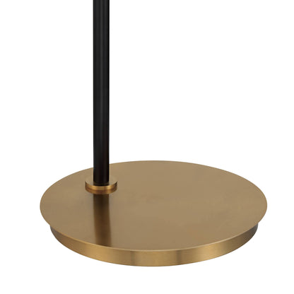Possini Euro Design Sausalito Mid Century Modern Downbridge Floor Lamp 67" Tall Warm Gold Black Metal Linen Blend Fabric Cylinder Shade for Living Room Reading House Bedroom Home Office House