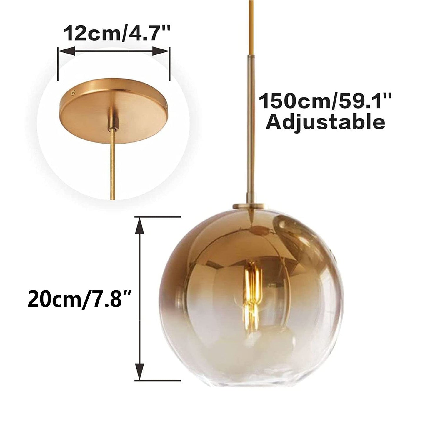 Colored Glass Globe Pendant