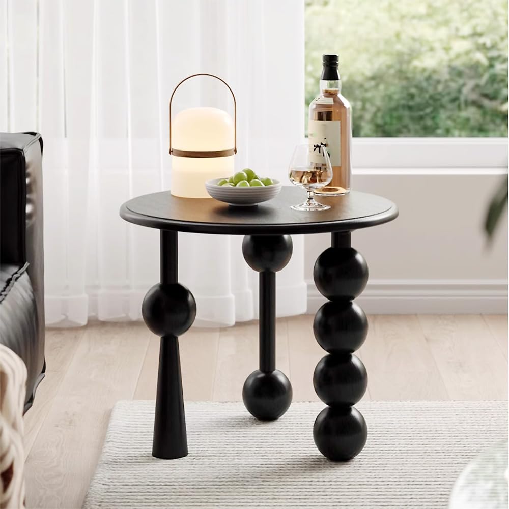 Wood Round Side Table