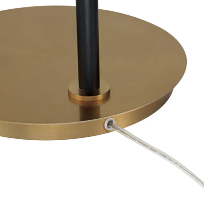 Possini Euro Design Sausalito Mid Century Modern Downbridge Floor Lamp 67" Tall Warm Gold Black Metal Linen Blend Fabric Cylinder Shade for Living Room Reading House Bedroom Home Office House