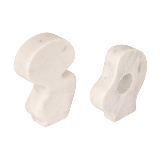 Abstract Faux Marble Sculptures, Set of 2