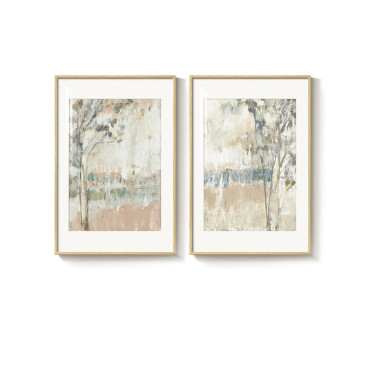 Framed Abstract Print Wall Art, Set of 2