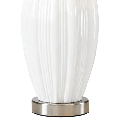 Maxax 31'' Tall Ceramic Table Lamps Set of 2, Large White Bedside Nightstand Lamps with White Shade Rustic End Table Lamps for Living Room Bedroom Office