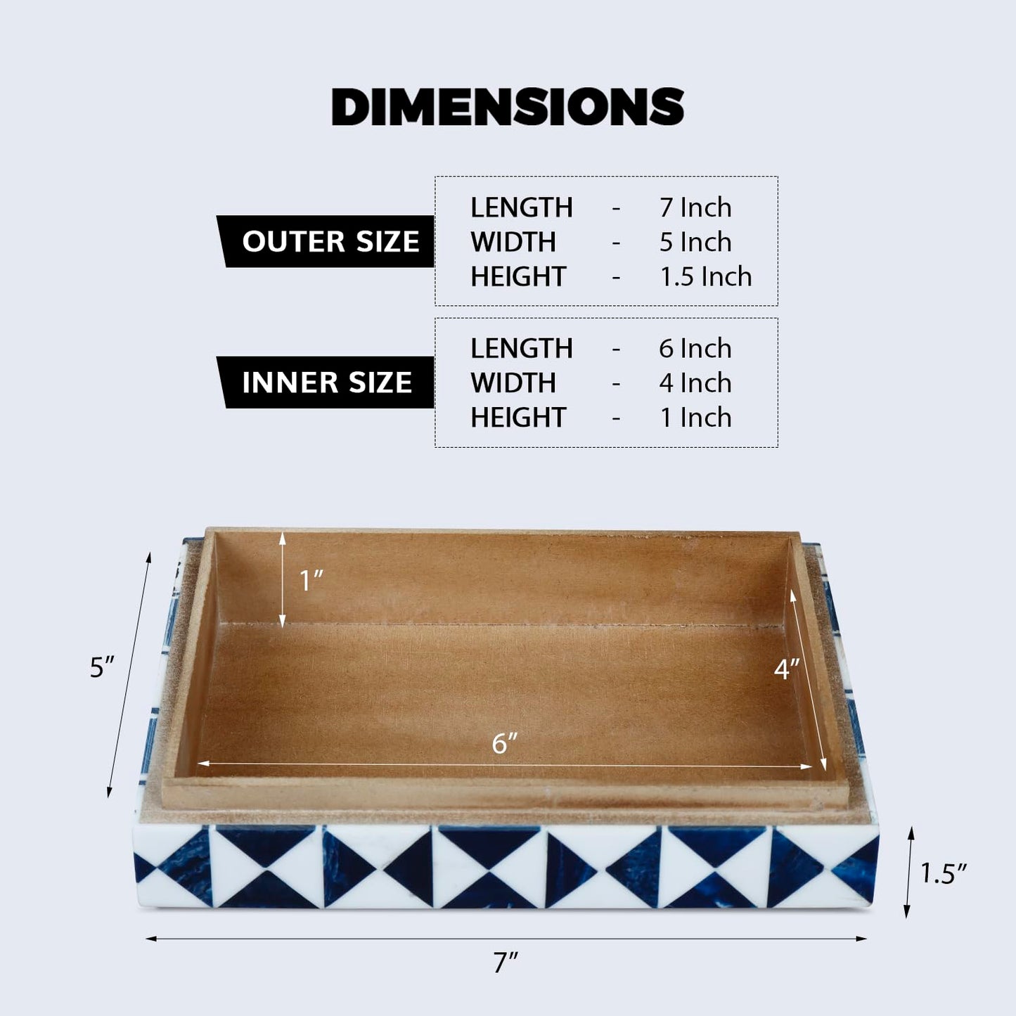 Wooden Decorative Box with Resin Inlay