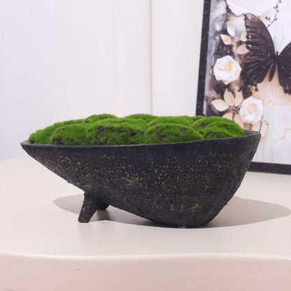 Decorative Sculptural Bowl with Artificial Moss