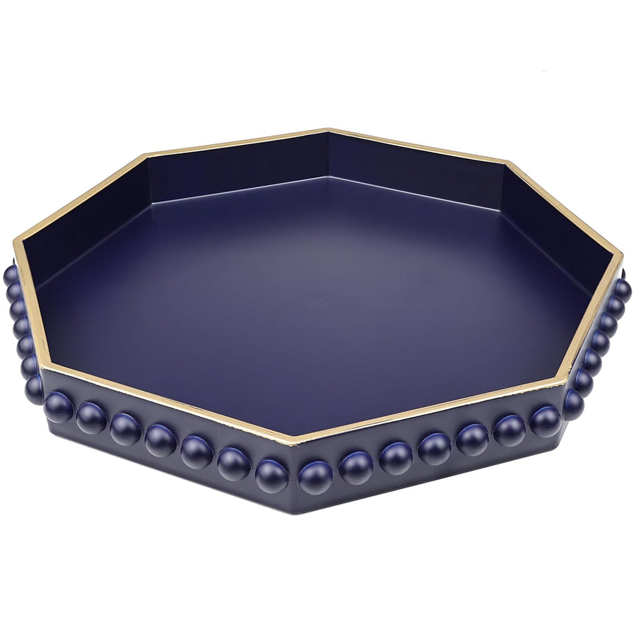 Navy blue octagonal decorative tray