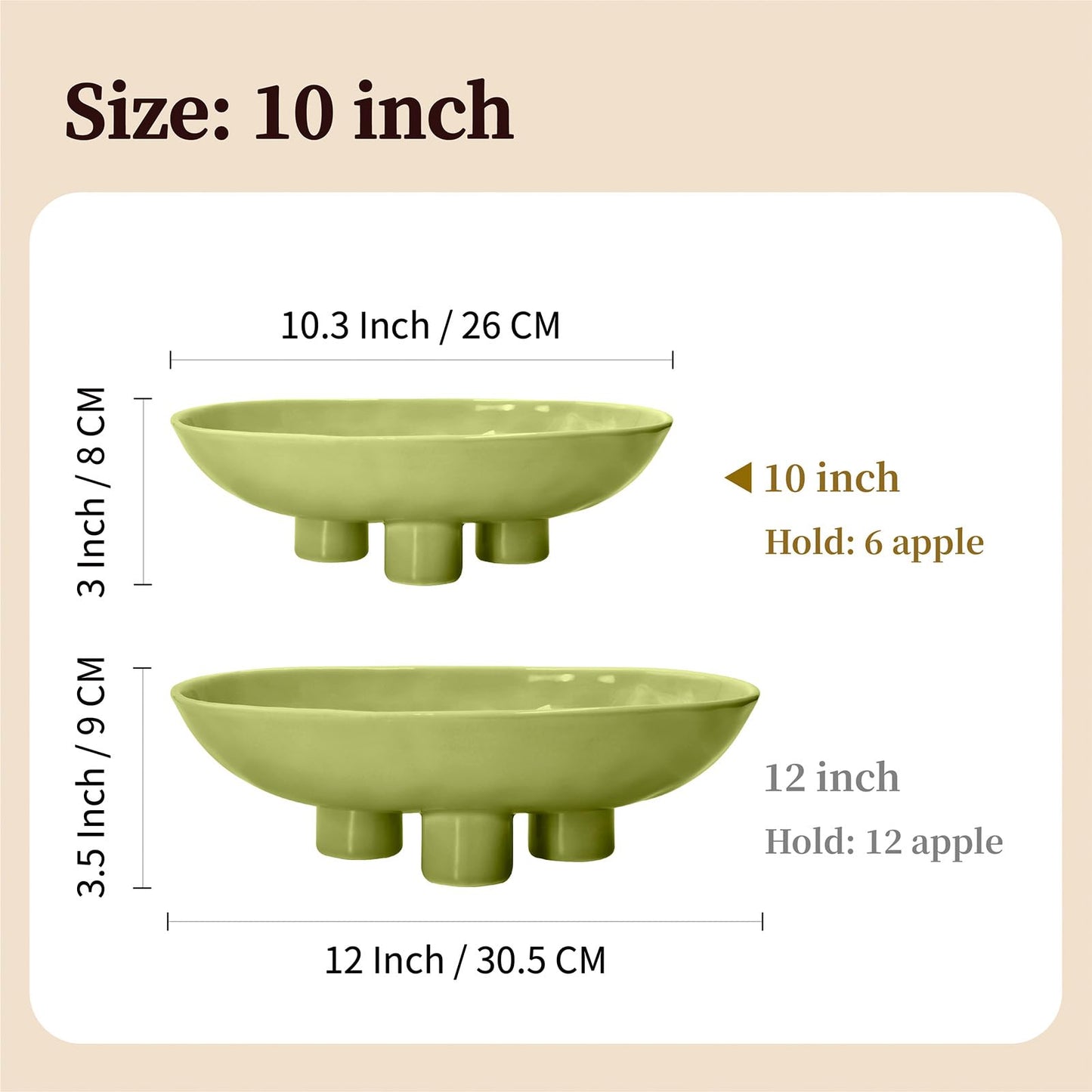 Oval Ceramic Footed Decorative Bowl