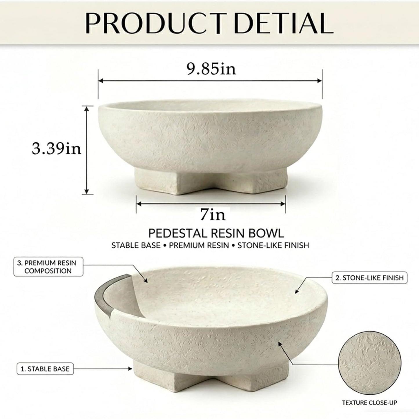 Resin Decorative Pedestal Bowl