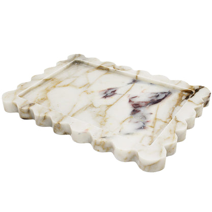 White & Gold Marble Decorative Tray