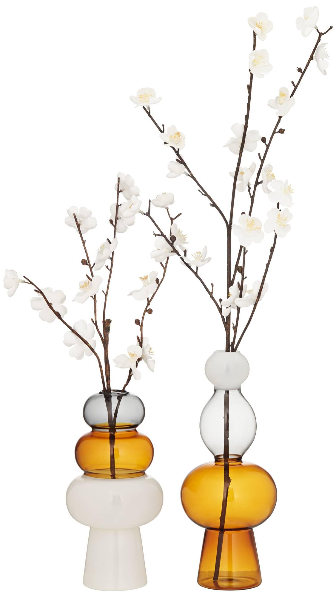 Colored Glass Vases, Set of 2