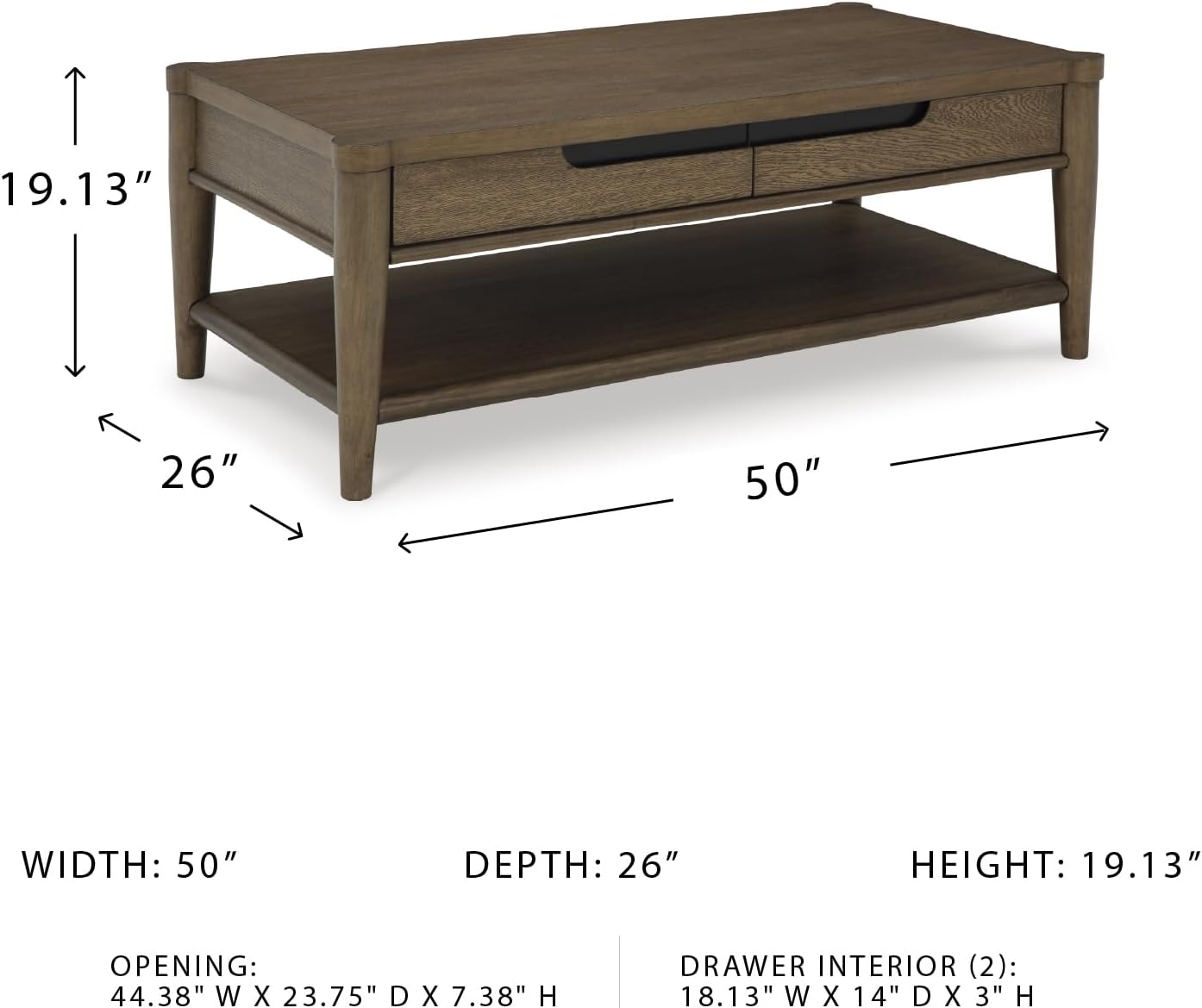 Wood Coffee Table with Storage