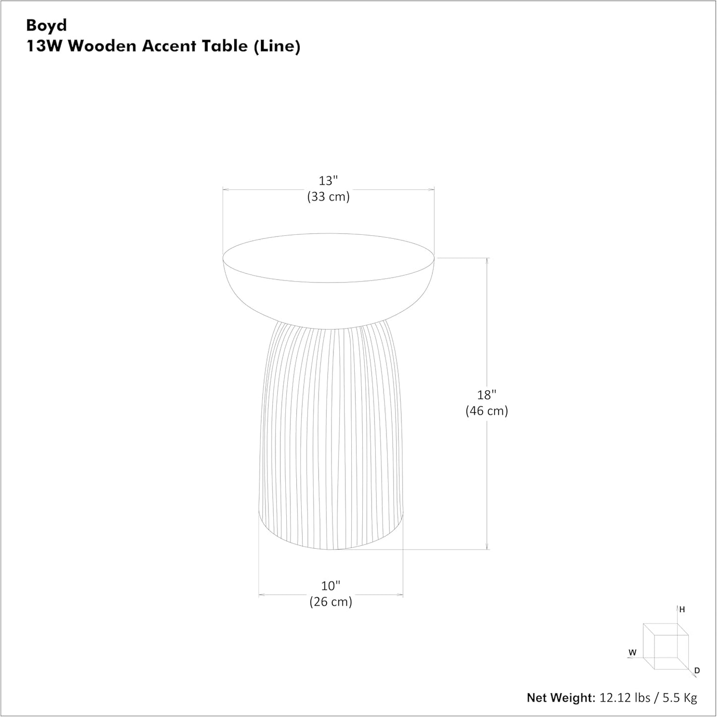 Round Mango Wood Accent Table