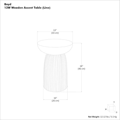 Round Mango Wood Accent Table