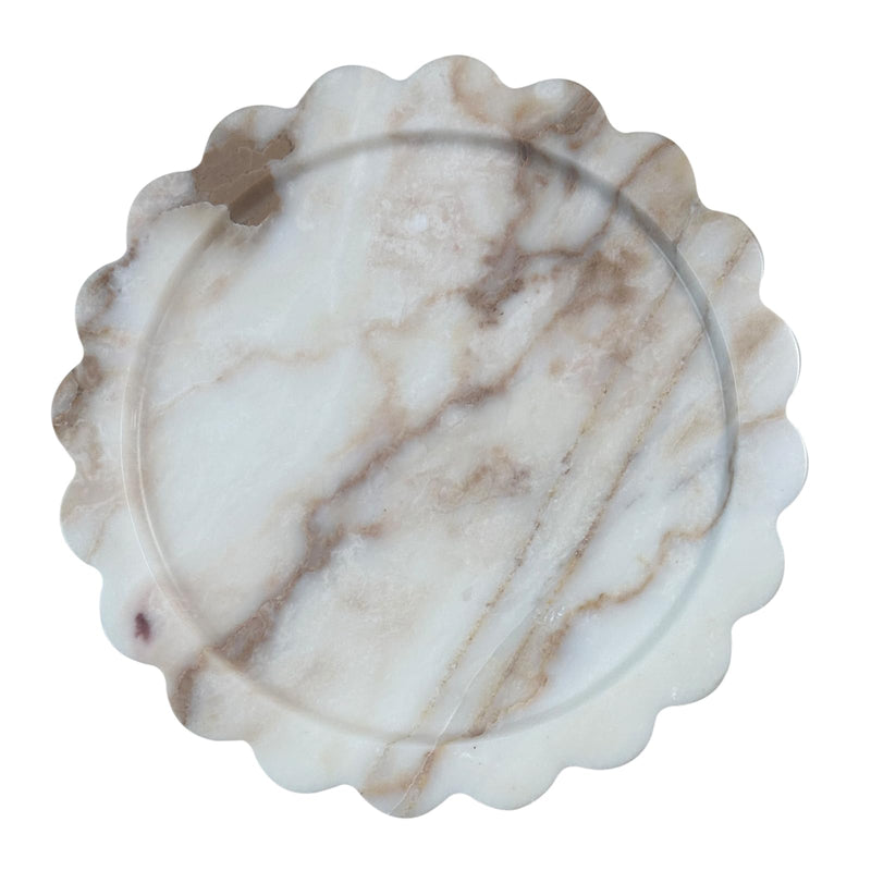 Round marble decorative tray